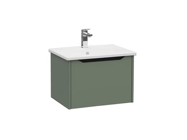 VitrA Bathrooms, INTEGRA SQUARE Mobile lavabo sospeso con cassetti con lavabo integrato