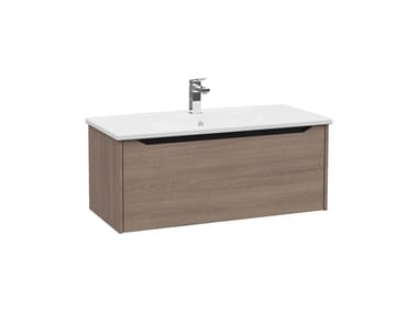 VitrA Bathrooms, INTEGRA SQUARE Mobile lavabo sospeso con cassetti con lavabo integrato