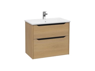 VitrA Bathrooms, INTEGRA SQUARE Mobile lavabo sospeso con lavabo integrato con cassetti