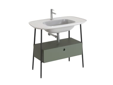 VitrA Bathrooms, PLURAL Mobile lavabo da terra con lavabo integrato