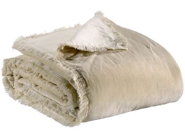 Solid-color cotton throw FARA Vivaraise