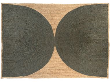 Rectangular jute rug Round cushion Vivaraise