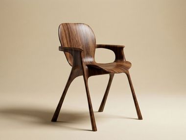Ash chair with armrests SHELL Voicu