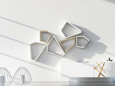 Sectional wall-mounted bookcase SPACE Voltan
