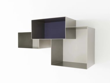 Wall-mounted sectional metal bookcase YOUNG Voltan