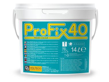 Volteco, PROFIX 40 Fondo pigmentato a base di resine acriliche micronizzate con filler che incrementano le proprietà di adesione di successivi rivestimenti o pitture
