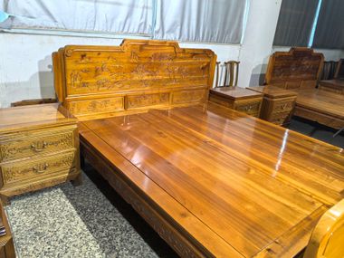 Letto matrimoniale in ebano CARVED EBONY BED WANSHE