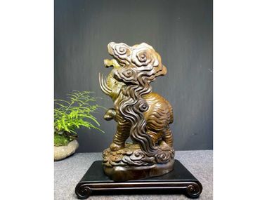 Scultura in legno SIX TUSKED ELEPHANT WANSHE