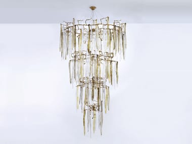 Lampada a sospensione fatta a mano in bronzo WATERFALL CASCADE QUAD Serip