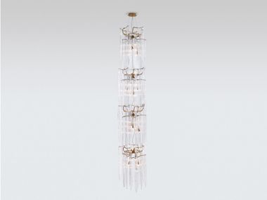 Luminária pendente feita à mão de bronze WATERFALL STRAW QUAD Serip