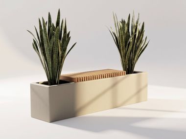 Banco de jardín de aluminio con jardinera integrada PLANT SEAT SMALL A OUTDOOR WOOMEY & K