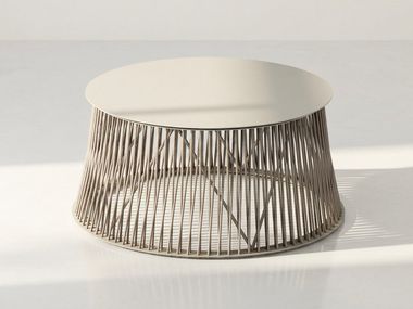 Round aluminium and rope coffee table UD SERVE LARGE YR 80 WOOMEY & K
