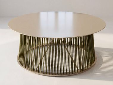 Round aluminium and rope coffee table UD SERVE LARGE YS 100 WOOMEY & K