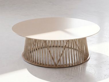 Round aluminium and rope coffee table UD SERVE LARGE YT 120 WOOMEY & K