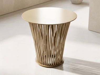 Round aluminium and rope coffee table with central base UD SERVE MN 45 WOOMEY & K
