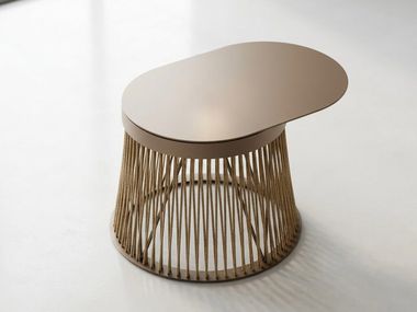 Oval aluminium and rope coffee table UD SERVE SMALL STRING UDX WOOMEY & K