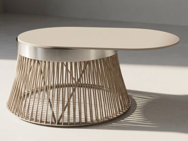 Oval aluminium and rope coffee table UD SERVE SMALL STRING UDZ WOOMEY & K
