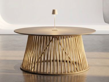 Round aluminium and rope coffee table UD SERVE SMALL ZR 80 WOOMEY & K