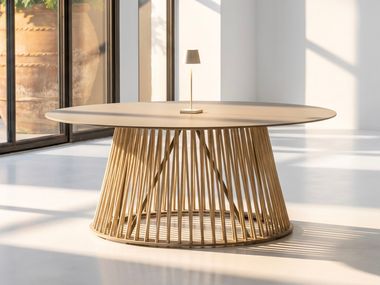 Round aluminium and rope coffee table UD SERVE SMALL ZS 100 WOOMEY & K