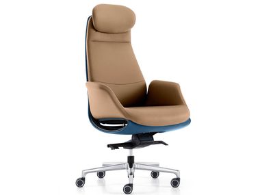 Drehbarer Chefsessel aus Leder mit hoher Rückenlehne CARBON DESIGNER WORKSPACE