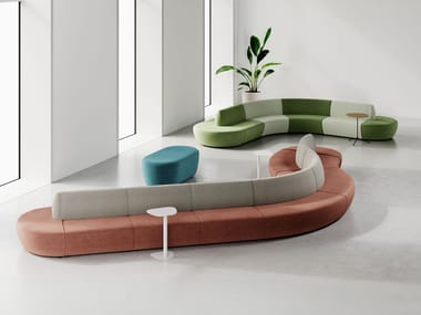 WORKSPACE, GENE Divano per contract curvo modulare in tessuto