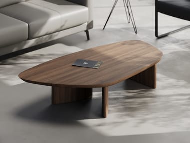 WORKSPACE, DOHA Tavolino da caffè basso in legno impiallacciato