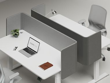 Pannello divisorio da scrivania fonoassorbente in poliestere ECHOWRAP WORKSPACE