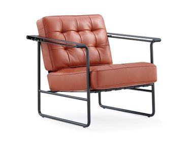 Sled base leather chair with armrests LARA WORKSPACE