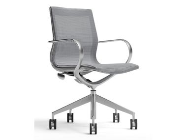 Sedia ufficio operativa girevole in alluminio su trespolo con ruote STERLING MESH WORKSPACE