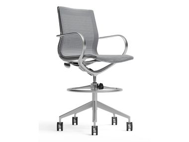 Sedia ufficio operativa girevole in alluminio con ruote per disegnatore STERLING MESH WORKSPACE