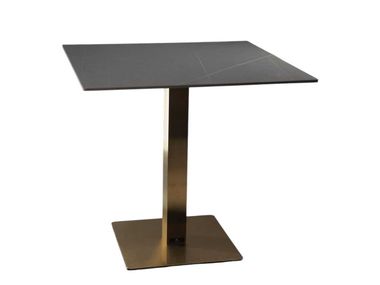 Piano Tavolo Bar In Pietra Sinterizzata 70x70 Cm - Spessore 10 Mm, Colore Cemento, Per Esterni