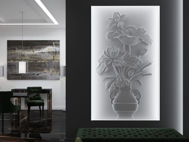 Three-dimensional decorative plaster panel AFINA WallDeco