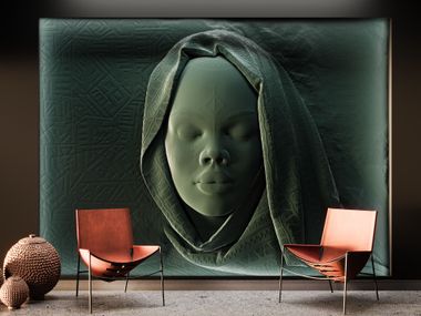 Three-dimensional decorative plaster panel AFRICAN WallDeco