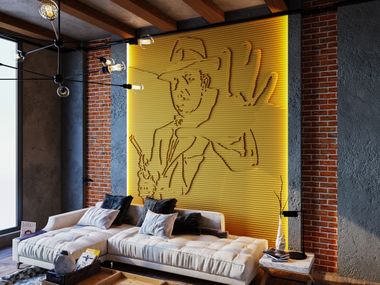 Three-dimensional decorative plaster panel AL CAPONE WallDeco