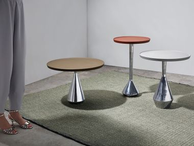 Round recycled aluminium coffee table ISLAS Warli