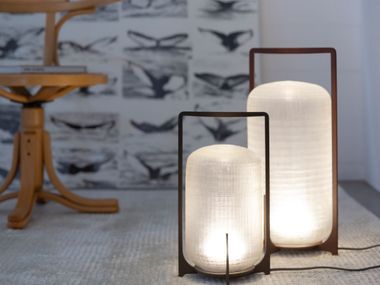 LED Glass and Stainless Steel table lamp TWILIGHT INDOOR Warli