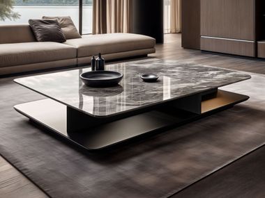 Rectangular low marble coffee table WE-087 Wayne Enterprises Home Collection