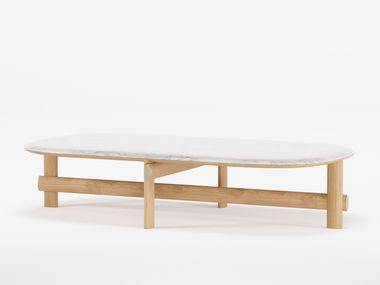Mesa de centro oval de mármore KAYA Wewood