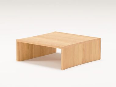 Sled base low square oak coffee table DOME Wewood