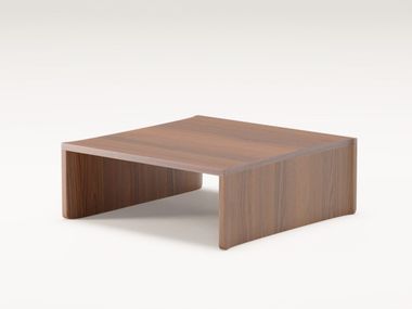 Sled base low square walnut coffee table DOME Wewood