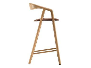 High wooden stool with back BLED Woak