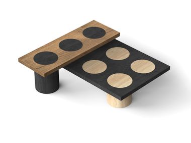 Tavolino basso in legno BLOK Woak