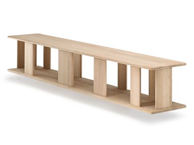 Wall-mounted wooden bookcase BURLY Woak