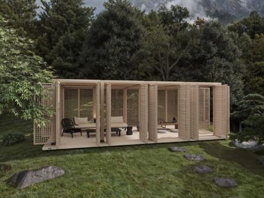 Pérgola independiente de aluminio BAMBOUSERAIE ZEN PERGOLA YARDCOM