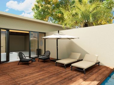 Wood fibre decking LINEA SERIES YARDCOM
