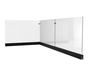 YARDCOM, Parapetto Parapetto in alluminio e vetro per finestre e balconi