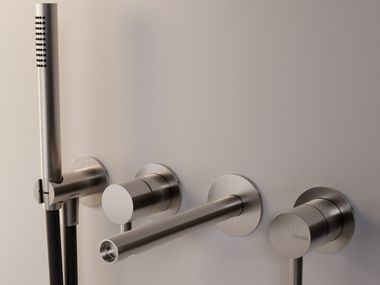 Single handle stainless steel bathtub mixer with diverter TUBEX ZAZZERI