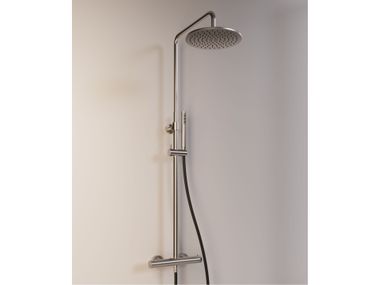 Wall-mounted thermostatic stainless steel shower panel TUBEX ZAZZERI