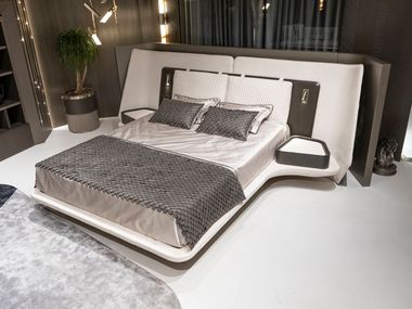 Double bed with upholstered headboard ATHENA ZEBRANO