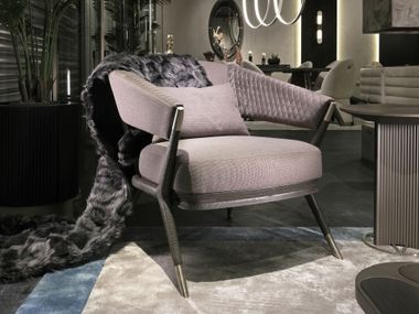 Fabric armchair with armrests ATHENA ZEBRANO
